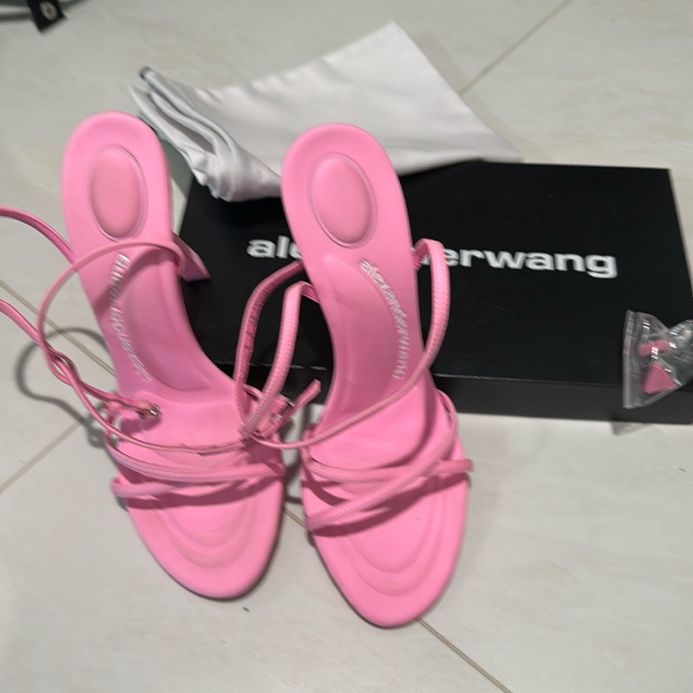 pink alexander wang pink ankle high heels